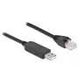 Seriālais savienojuma kabelis DeLOCK 64161 USB 2.0 Type-A uz RS-232 RJ45 2m melns