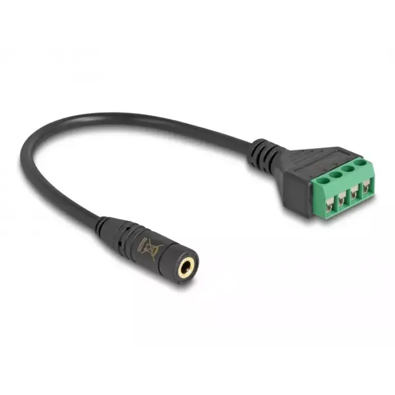Audio kabelis DeLOCK 66295 0,2m 2,5mm sieviešu spaile vīriešu melns zaļš