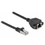 Tīkla pagarinātāja kabelis DeLOCK S/FTP RJ45 spraudnis uz RJ45 ligzdu Cat.6A 1 m melns 87001