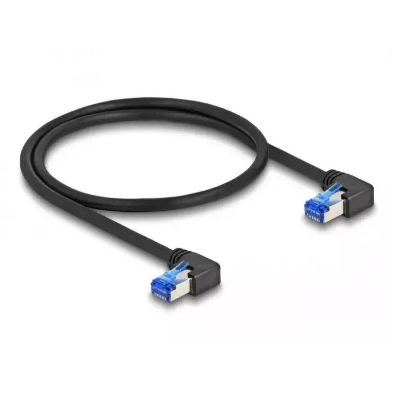 DeLOCK RJ45 tīkla kabelis Cat.6A S/FTP leņķveida 3 m melns