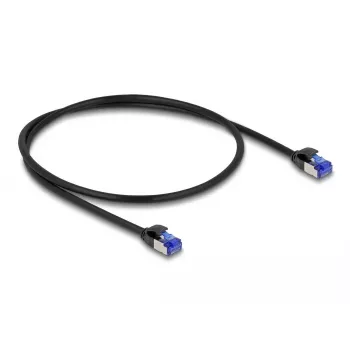 Tīkla kabelis DeLOCK RJ45 Cat.6A S/FTP plāns 0,5 m melns