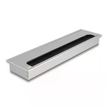 Kabeļu caurlaide DELOCK 66863 galdam, sudraba, 80×300×28 mm, 1 gab.