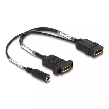 DeLOCK DisplayPort kabelis 4K 60 Hz līdzstrāvas padeve 0,30 m paneļa montāža