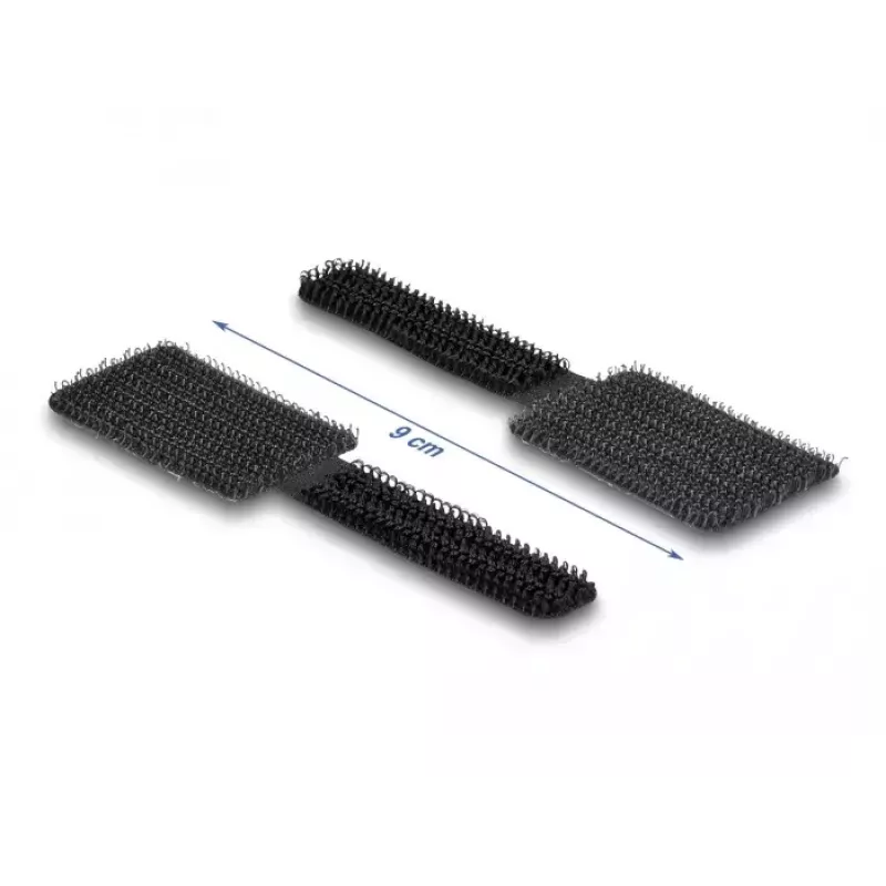 DeLOCK Mini āķa-cilpu kabeļu turētājs 90 mm x 24 mm pašlīmējošs 10 gabali melns