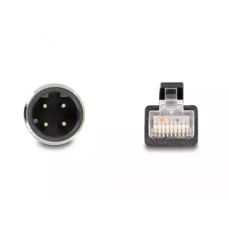 DeLOCK M12 Adaptera kabelis D-kodēts 4 kontaktu vīrišķais uz RJ45 vīrišķo 50 cm