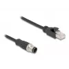 DeLOCK M12 Adaptera kabelis D-kodēts 4 kontaktu vīrišķais uz RJ45 vīrišķo 50 cm