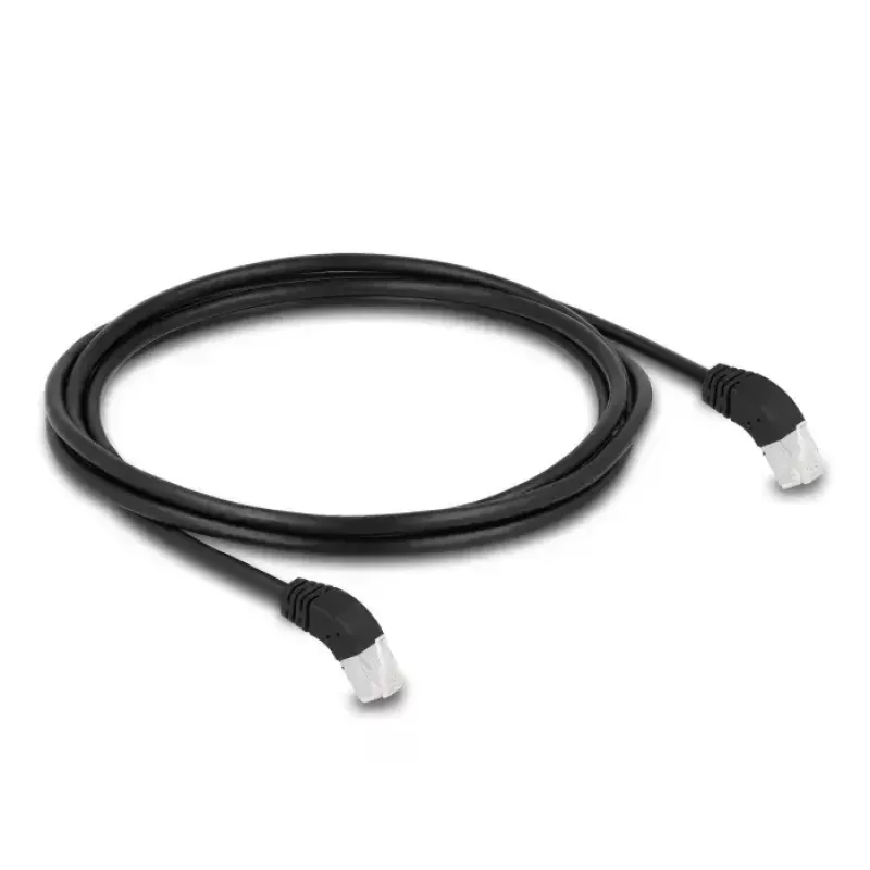 Tīkla kabelis DeLOCK RJ45 Cat.6A 45° lejupvērsti leņķots 2m melns
