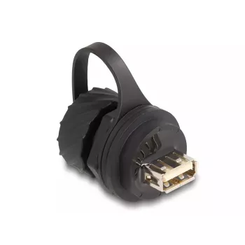 DeLOCK kabeļa savienotājs USB 2.0 Type-B ligzda uz Type-A ligzda IP68 melns