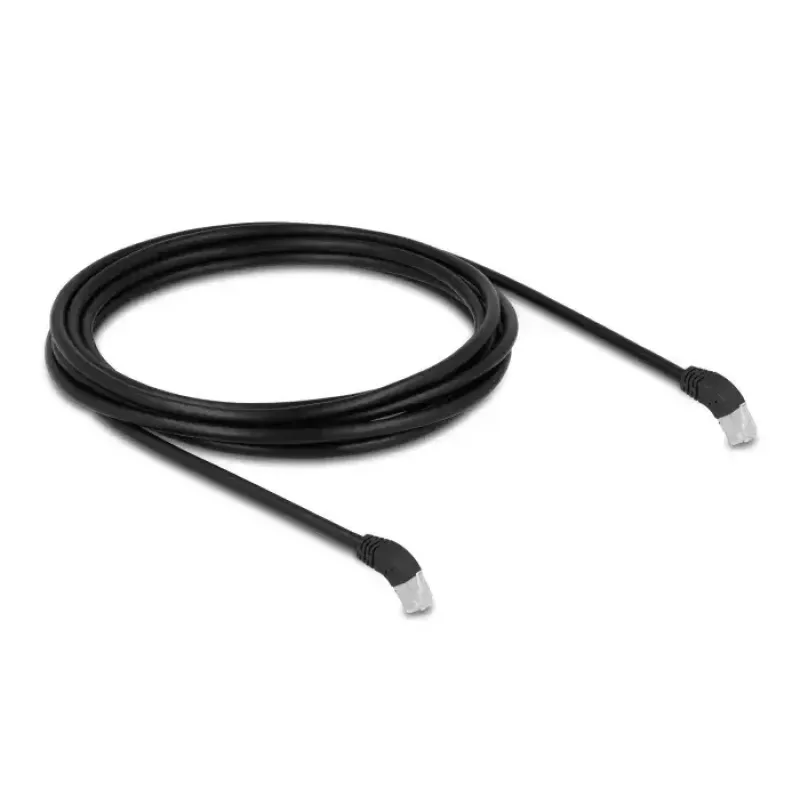 DeLOCK RJ45 tīkla kabelis Cat.6A S/FTP 45° lejupvērsts leņķa spraudnis 3 m melns