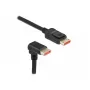 DisplayPort kabelis DeLOCK 8K 60 Hz 1 m vīriešu taisns uz vīriešu 90° lejup vērsts leņķveida