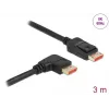 DisplayPort kabelis DeLOCK 8K 60 Hz 3 m taisns vīrišķais pret vīrišķo 90° leņķisavienotājs