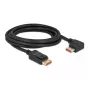 DisplayPort kabelis DeLOCK 8K 60 Hz 3 m taisns vīrišķais pret vīrišķo 90° leņķisavienotājs