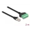 DeLOCK RJ45 kabelis Cat.6 spraudnis uz spaiļu bloka adapteri 2 m melns zaļš