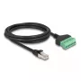 DeLOCK RJ45 kabelis Cat.6 spraudnis uz spaiļu bloka adapteri 2 m melns zaļš