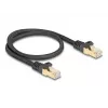 Tīkla kabelis DeLOCK RJ45 80316 kontaktdakša–kontaktdakša Cat.6A 0,5 m melns