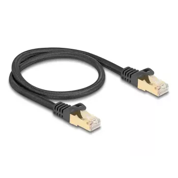 Tīkla kabelis DeLOCK RJ45 80316 kontaktdakša–kontaktdakša Cat.6A 0,5 m melns