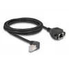 DeLOCK tīkla pagarinātājkabelis S/FTP RJ45 90° leņķa uz RJ45 Cat.6A 2m melns