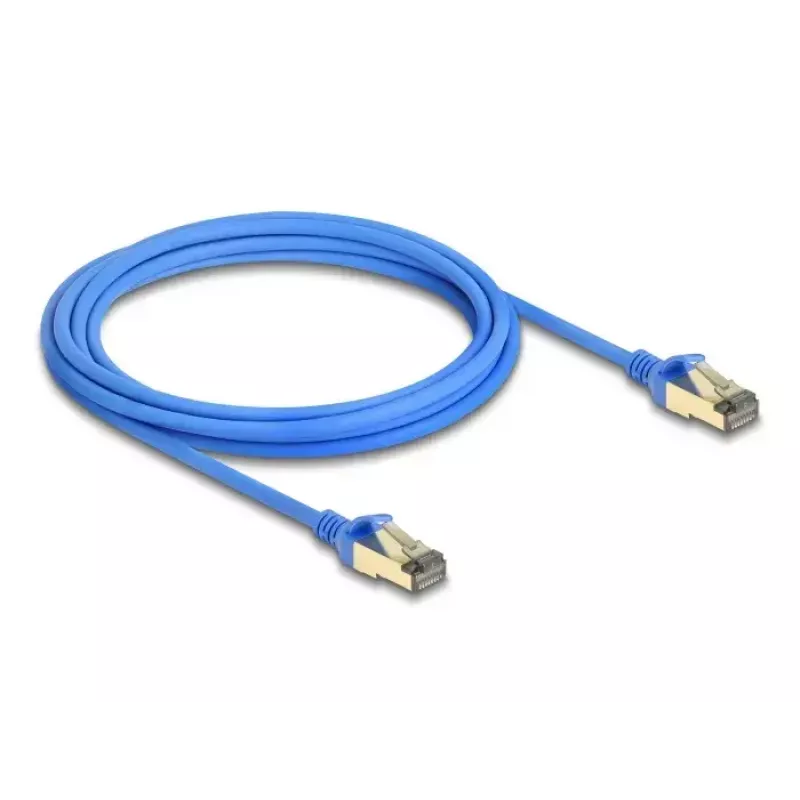 DeLOCK RJ45 tīkla kabelis Cat.8.1 F/FTP plāns 3 m zils