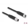 DeLOCK M8 3 kontaktu kabelis, A-kodēts, vīrišķais pret sievišķo, PUR TPU, 2 m