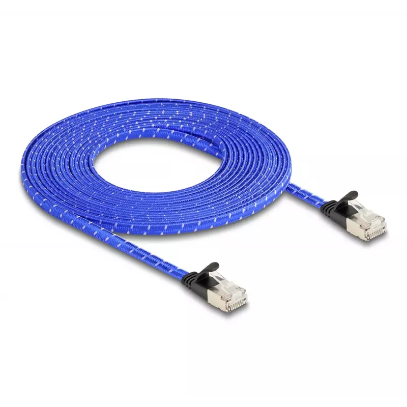 Tīkla kabelis DeLOCK RJ45 Plakans Cat.6A 5m zils