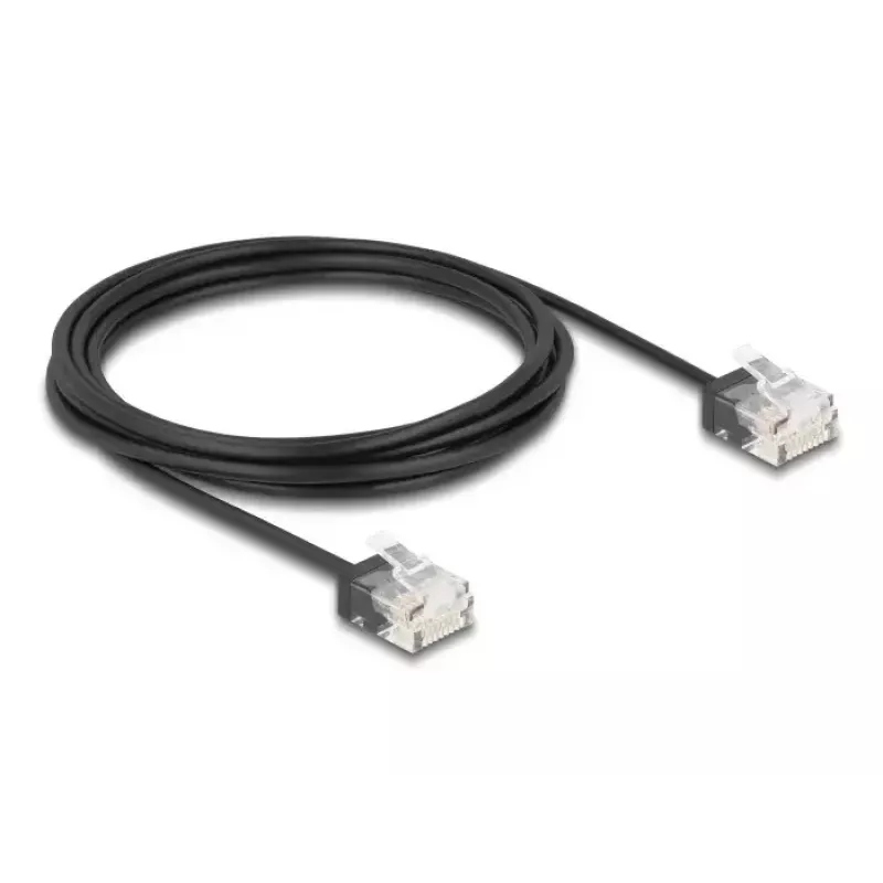 Tīkla kabelis DeLOCK RJ45 Cat.6 UTP Ultra plāns 3m Melns