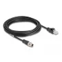 Tīkla kabelis DeLOCK M12 Kabelis X-kodēts 8 kontaktu vīrišķais uz RJ45 vīrišķais Cat5e 5 m Melns