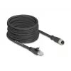 Tīkla kabelis DeLOCK 80595 M12 uz RJ-45 Cat5e 10 m Melns