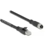 Tīkla kabelis DeLOCK 80595 M12 uz RJ-45 Cat5e 10 m Melns