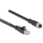 Tīkla kabelis DeLOCK 80591 M12 uz RJ-45 Cat5e 3m Melns