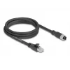 Tīkla kabelis DeLOCK 80590 M12 uz RJ-45 Cat5e 2 m Melns
