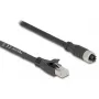 Tīkla kabelis DeLOCK 80590 M12 uz RJ-45 Cat5e 2 m Melns