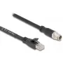 DeLOCK 80585 M12 uz RJ-45 Cat5e tīkla kabelis, 5 m, melns