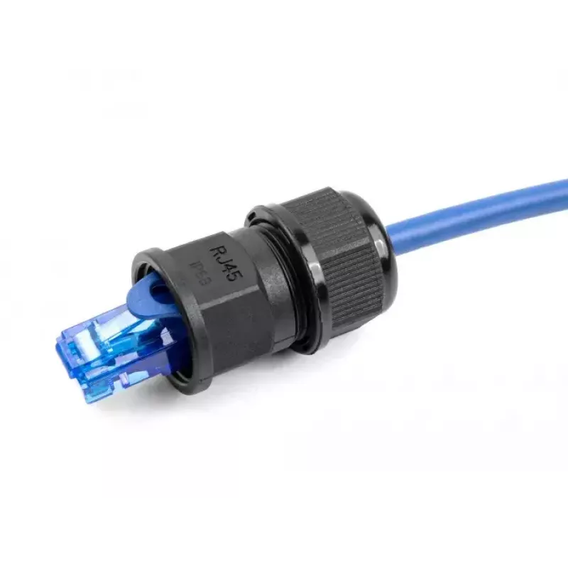 DeLOCK RJ45 IP67 caurlaides savienotājs, ūdensizturīgs, melns