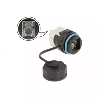 DeLOCK 86699 RJ45 Cat.6A LSA ūdensnecaurlaidīgs kabeļa savienotājs, melns