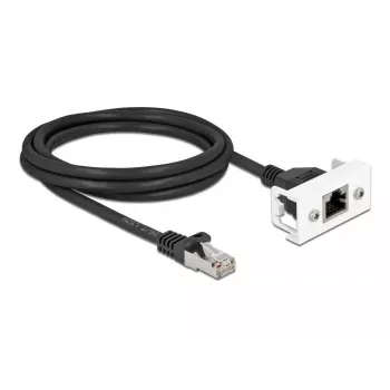 DeLOCK tīkla kabelis 87112 2m Cat6a S/FTP RJ-45 melns balts