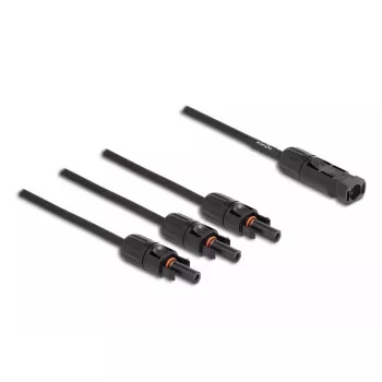DeLOCK DL4 saules sadalītāja kabelis 1 × vīrišķais savienotājs uz 3 × sievišķajiem savienotājiem 35 cm melns