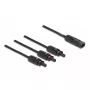 DeLOCK DL4 saules sadalītāja kabelis 1 × vīrišķais savienotājs uz 3 × sievišķajiem savienotājiem 35 cm melns