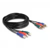 DeLOCK RCA RGB pagarinātāja kabelis 3 x vīrišķais uz 3 x sievišķo 3 m