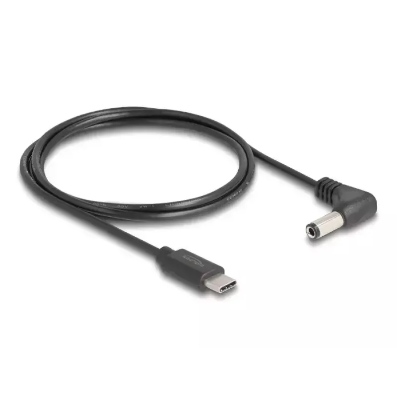 DeLOCK 85399 barošanas kabelis melns 1.5 m USB C 5.5 x 2.5 mm