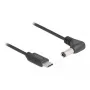 DeLOCK 85399 barošanas kabelis melns 1.5 m USB C 5.5 x 2.5 mm