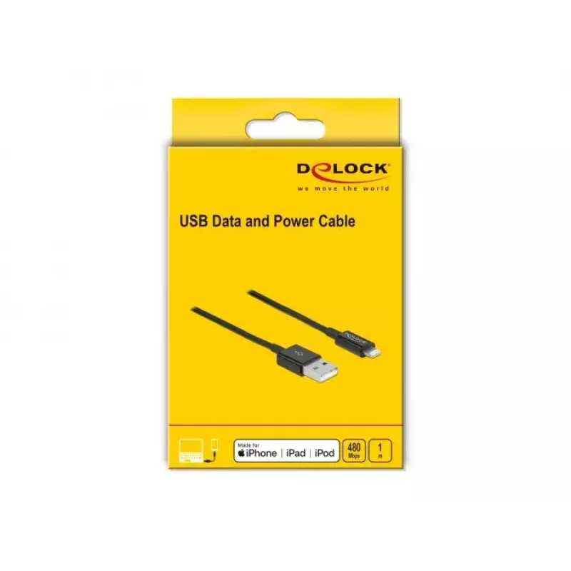 USB datu un barošanas kabelis DeLOCK 83002 1 m melns