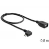 USB kabelis Micro-USB B uz USB A DeLOCK 83271 0,5m melns