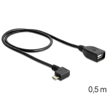 USB kabelis Micro-USB B uz USB A DeLOCK 83271 0,5m melns
