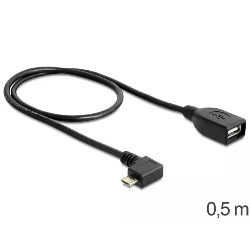 USB kabelis Micro-USB B uz USB A DeLOCK 83271 0,5m melns
