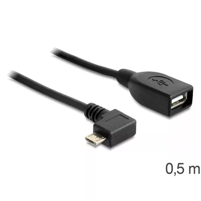 USB kabelis Micro-USB B uz USB A DeLOCK 83271 0,5m melns