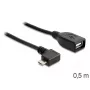 USB kabelis Micro-USB B uz USB A DeLOCK 83271 0,5m melns