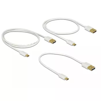 USB kabelis DeLOCK 83679 USB 2.0 USB A Micro-USB B Balts
