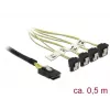 Iekšējais strāvas kabelis DeLOCK 85686 0,5 m Mini SAS SFF-8087 uz 4 SATA