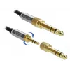 Audio kabelis DELOCK 85838 — 3,5 mm vīrišķais uz 3,5 mm vīrišķais, 3 m, zeltīti kontakti, 28 AWG, melns