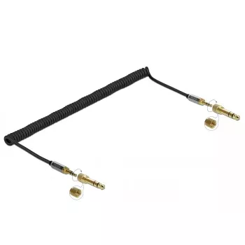 Audio kabelis DELOCK 85838 — 3,5 mm vīrišķais uz 3,5 mm vīrišķais, 3 m, zeltīti kontakti, 28 AWG, melns